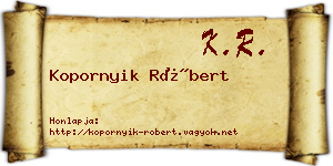 Kopornyik Róbert névjegykártya