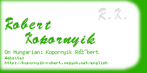 robert kopornyik business card